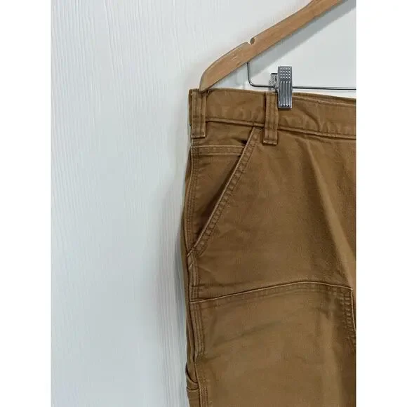 Vintage Carhartt Canvas Workwear Double Knee Carpenter Pants Size 40x30 Beige - Picture 5 of 9